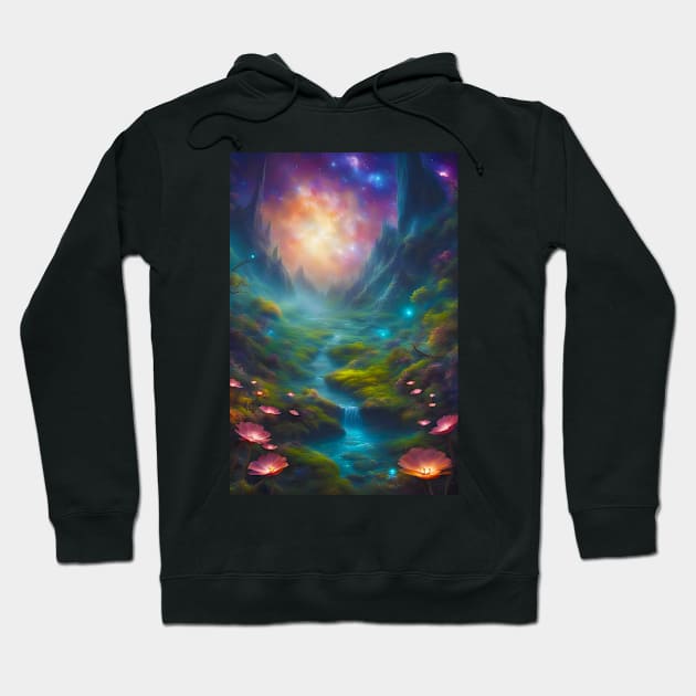 Celestial Lights and a Landscape Hoodie by JDI Fantasy Images